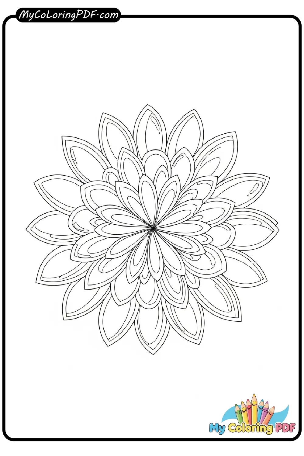 Abstract Petal Layers Coloring Page