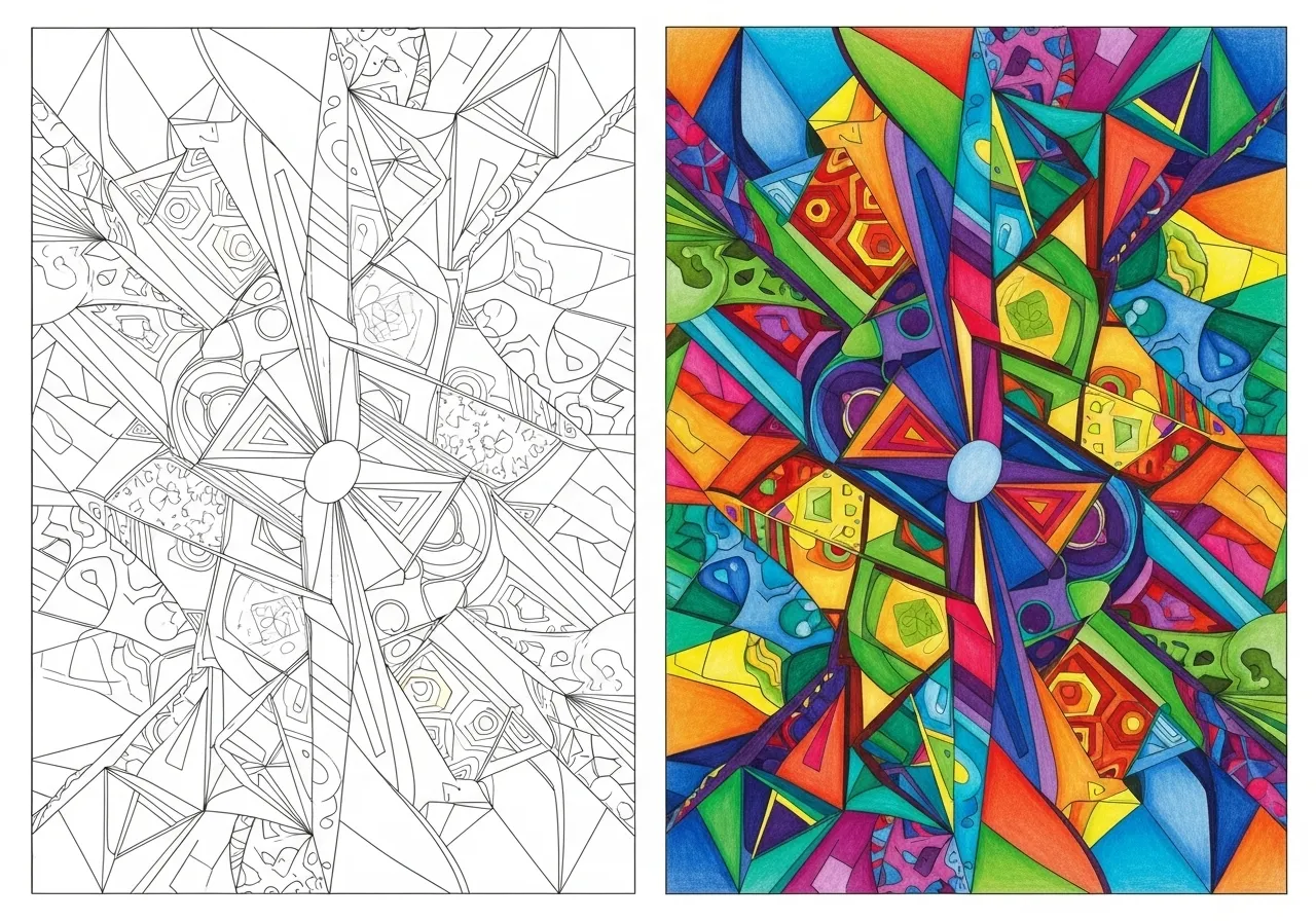 Abstract and Geometric Coloring Pages