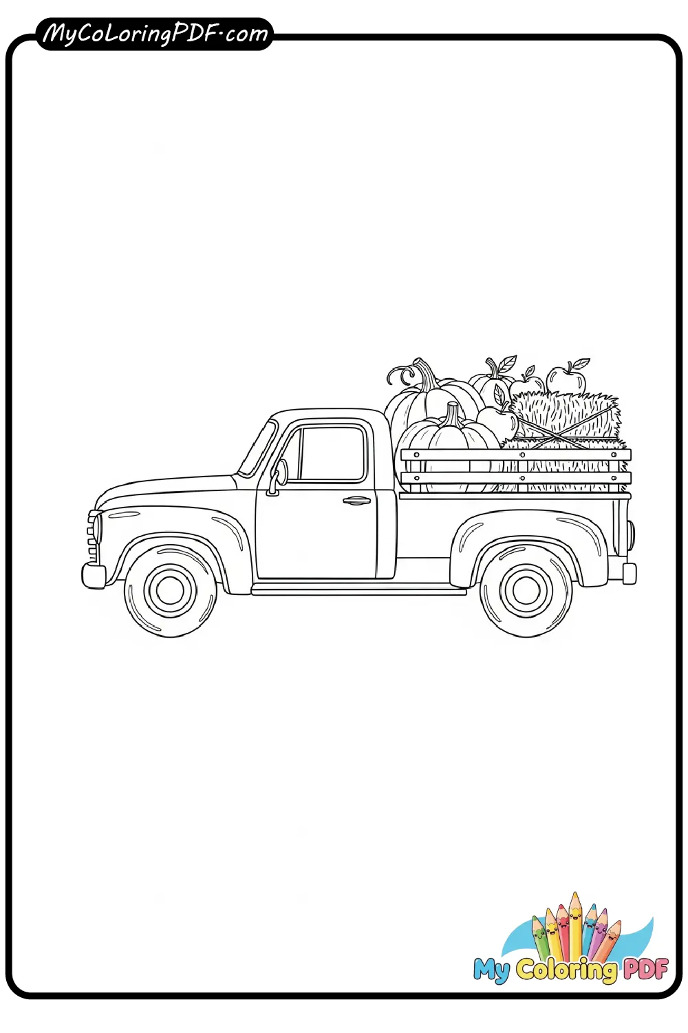 Autumn Harvest Truck Coloring Page