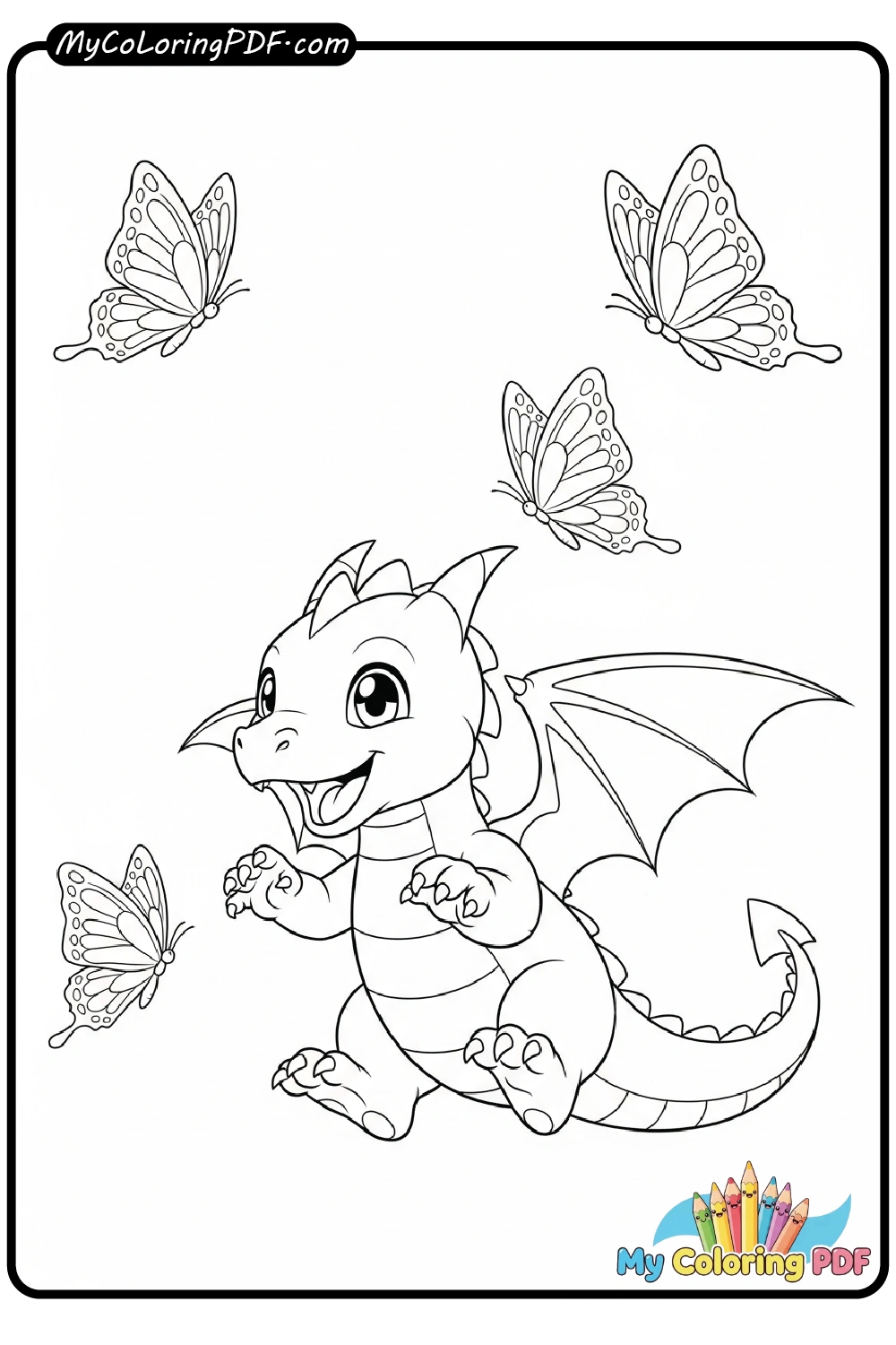 Baby Dragon and Butterfly