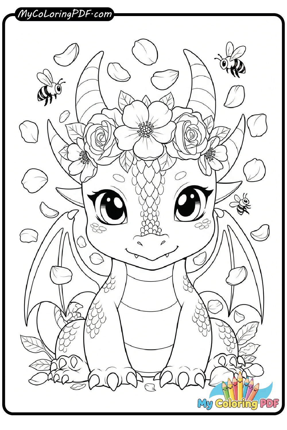 Baby Dragon with Flower Crown