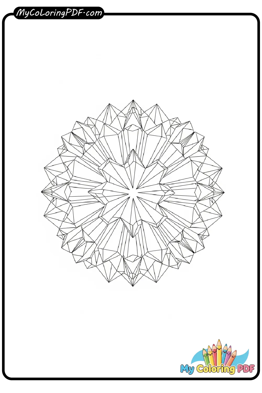 Crystal Prism Mandala Coloring Page