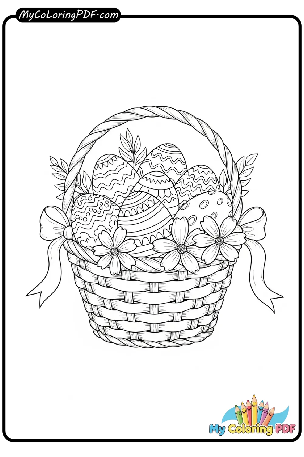 Easter Egg Basket Coloring Page