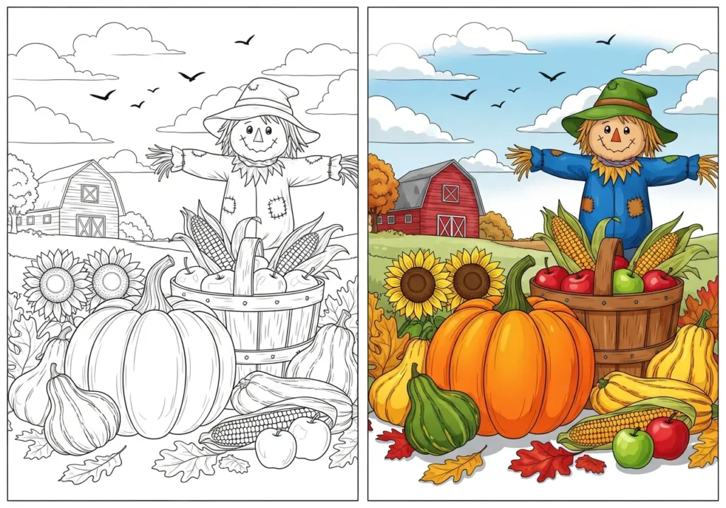 Fall Harvest Coloring Pages