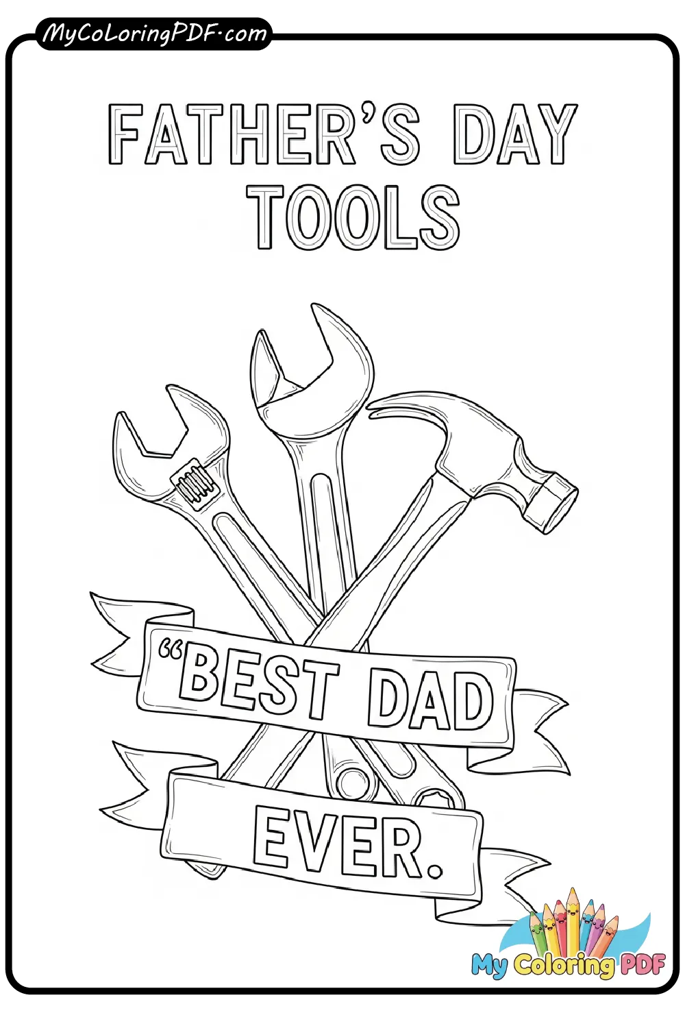 Father'S Day Tools Coloring Page