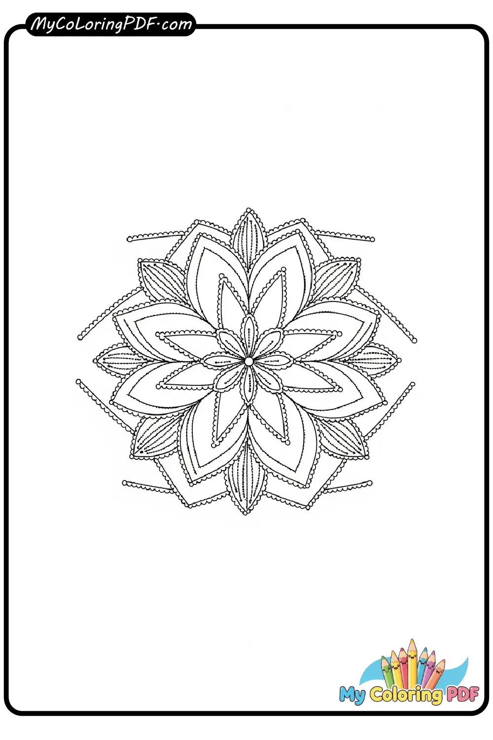 Floral Dot Matrix Coloring Page