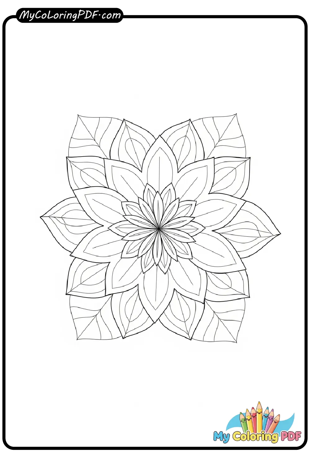 Floral Geometry Fusion Coloring Page