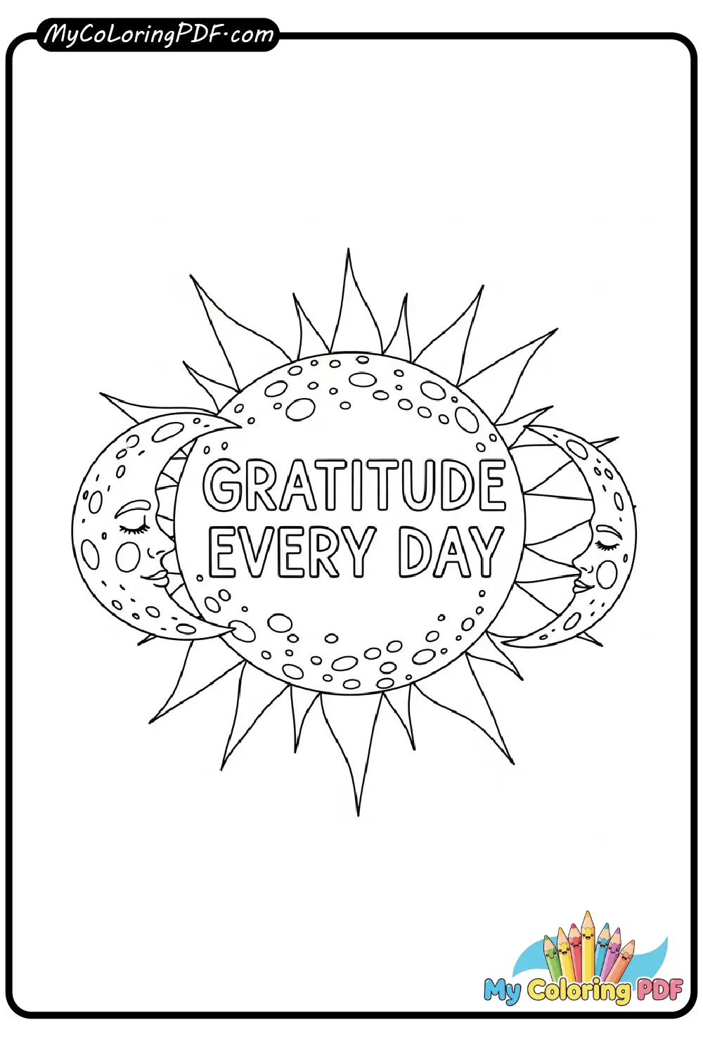 Gratitude Every Day Coloring Page