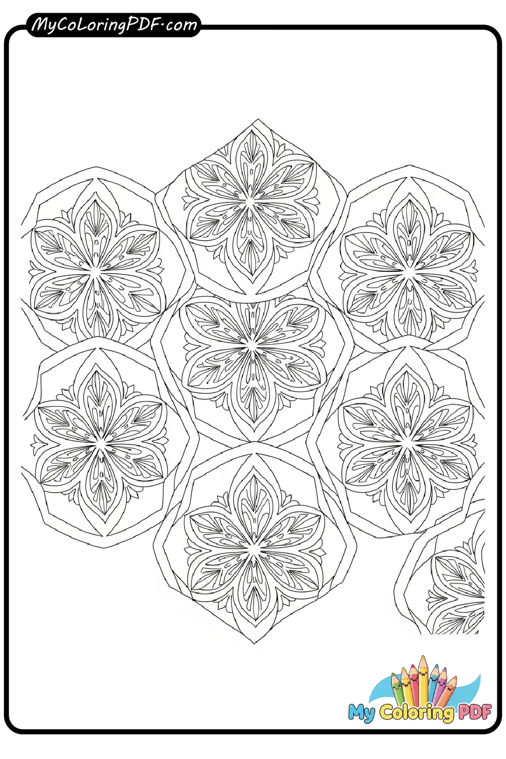 Honeycomb Pattern Coloring Page
