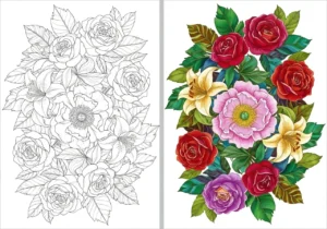 Large Floral Patterns Coloring Pages
