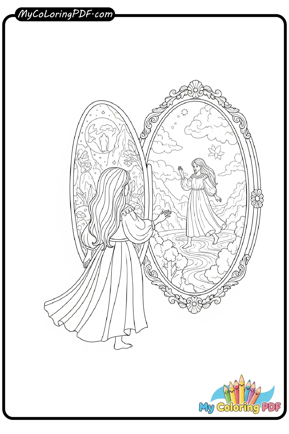 Magic Mirror Realm Coloring Page
