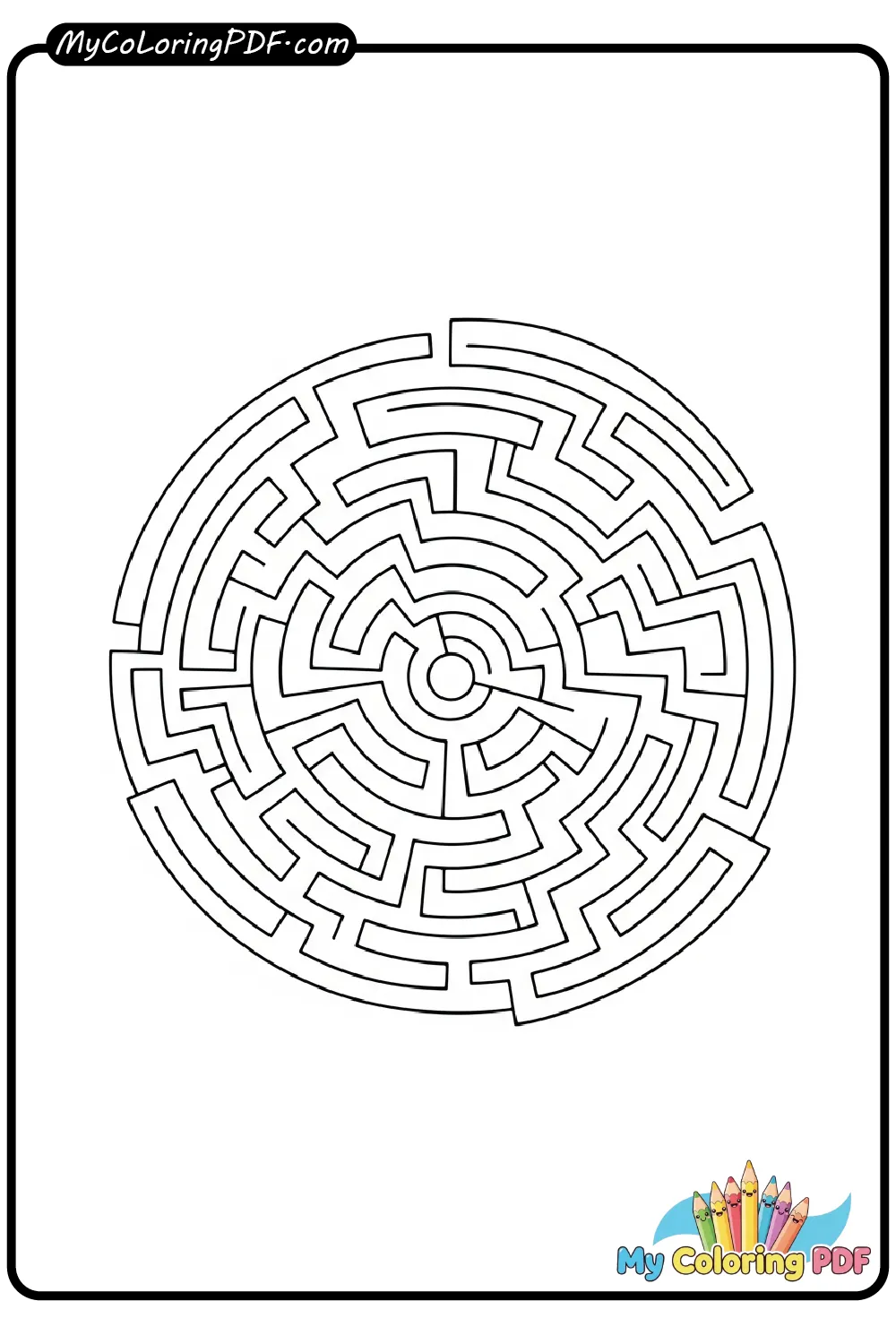 Maze Mandala Coloring Page