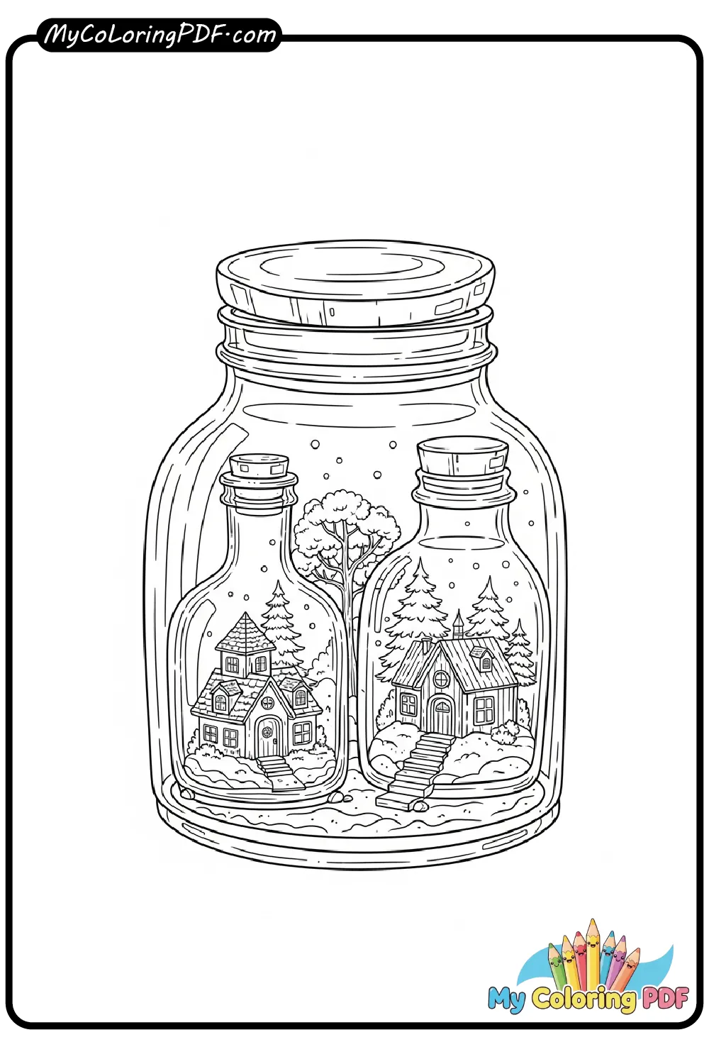 Miniature Worlds Coloring Page