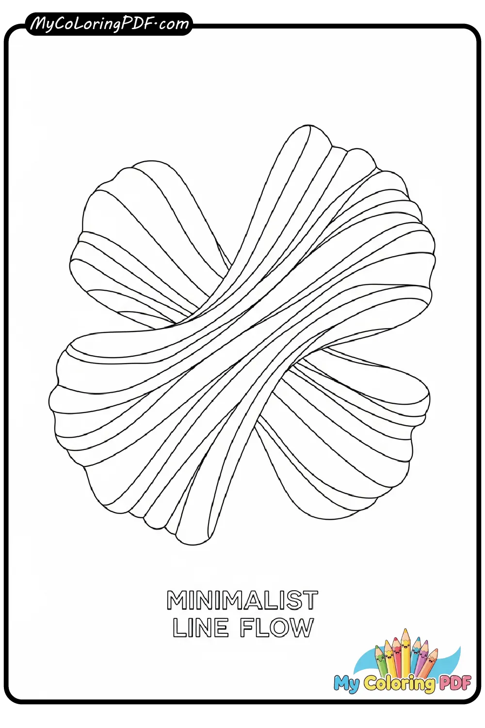 Minimalist Line Flow Coloring Page