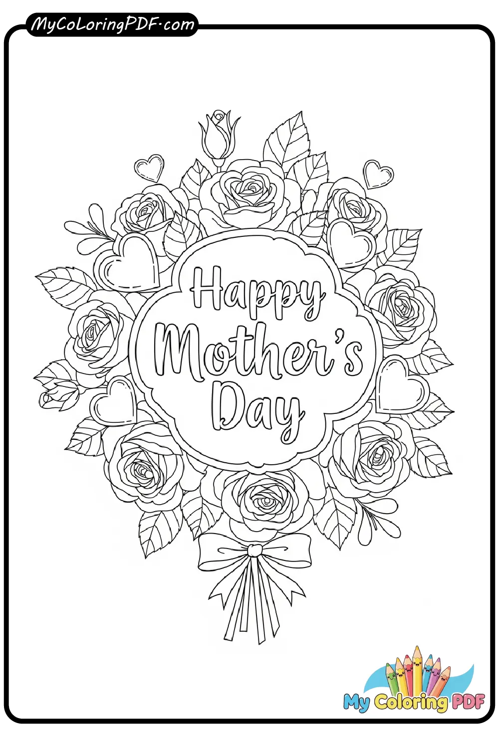 Mother'S Day Bouquet Coloring Page