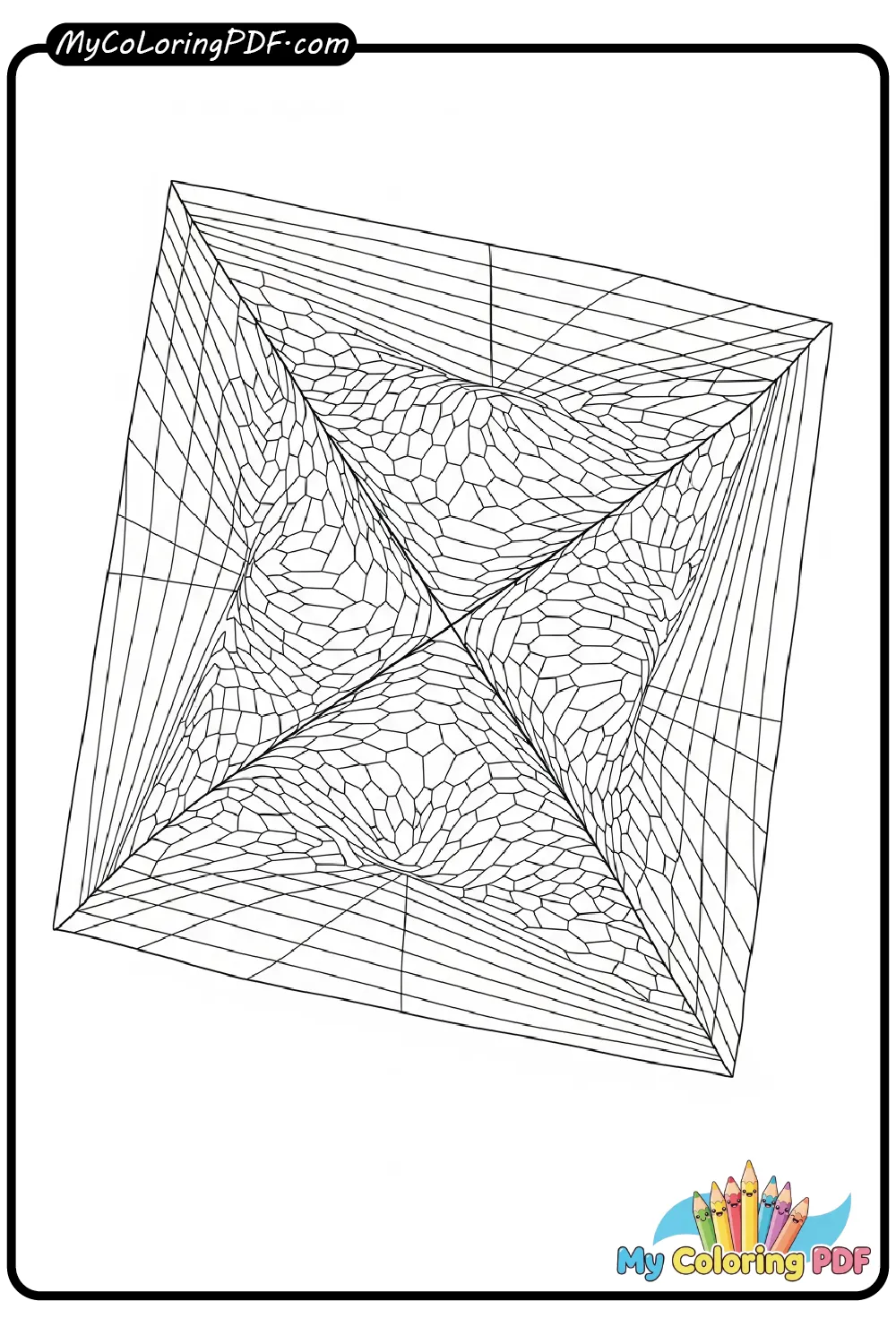 Optical Illusion Grid Coloring Page