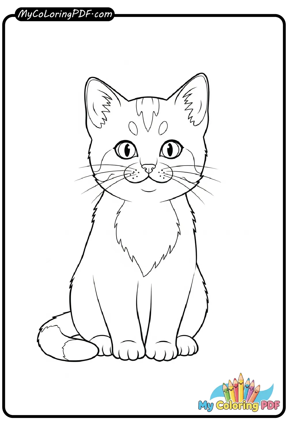Playful Cat Coloring Page