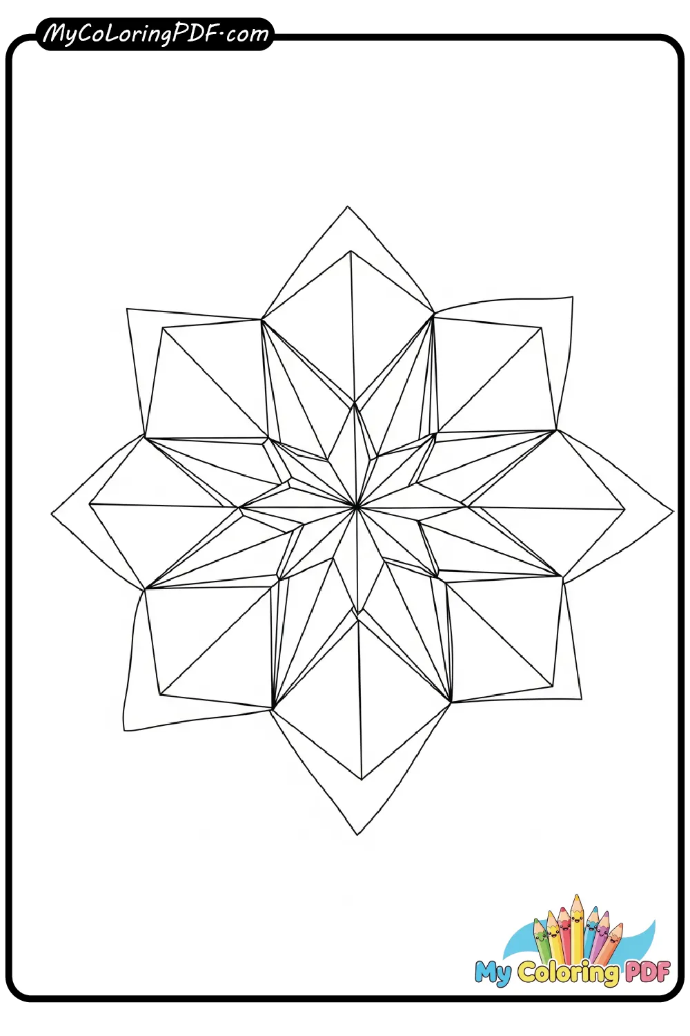 Polygonal Flower Coloring Page