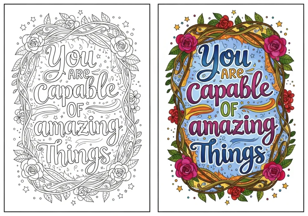 Positive Quotes Coloring Pages