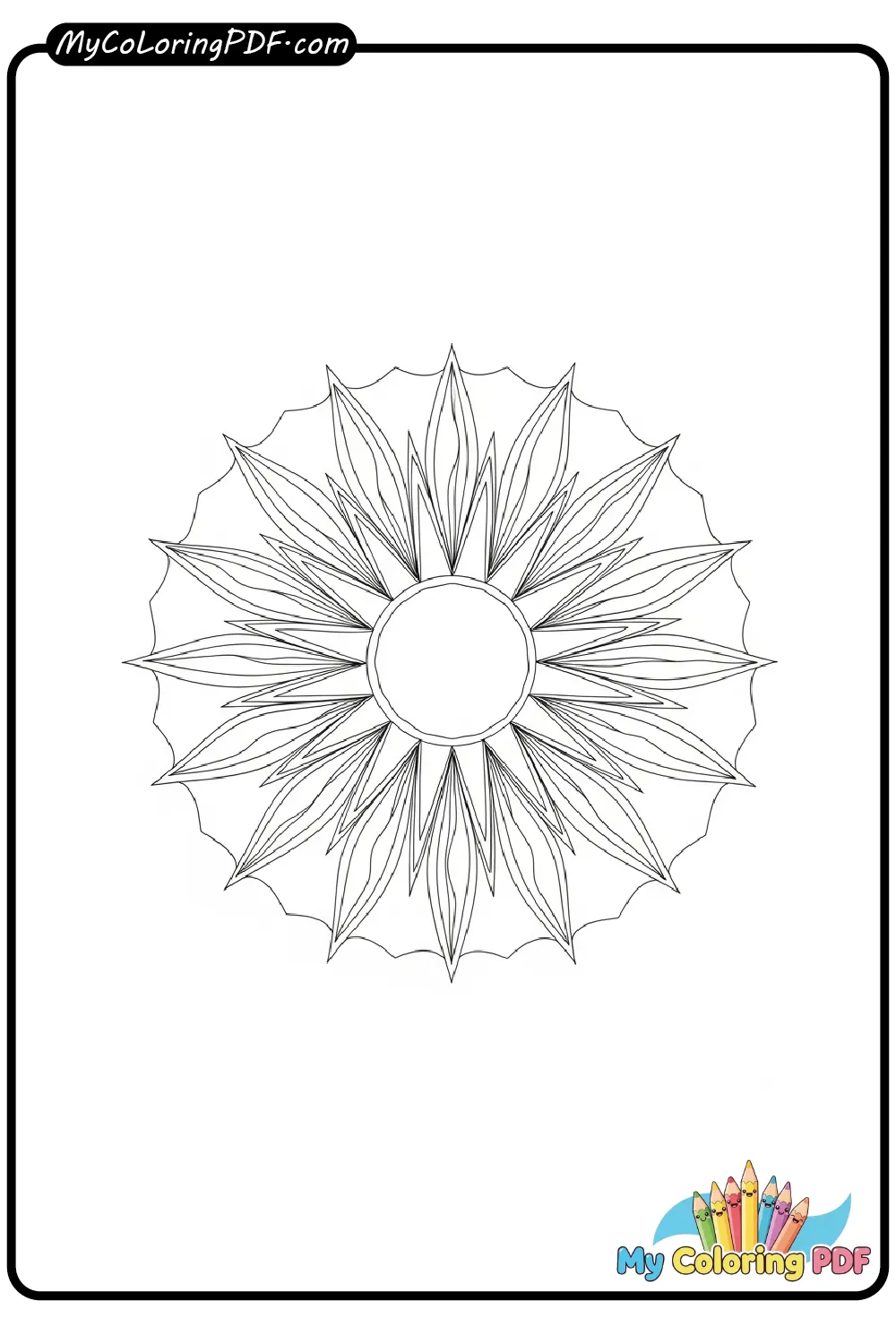 Radiant Sunburst Coloring Page