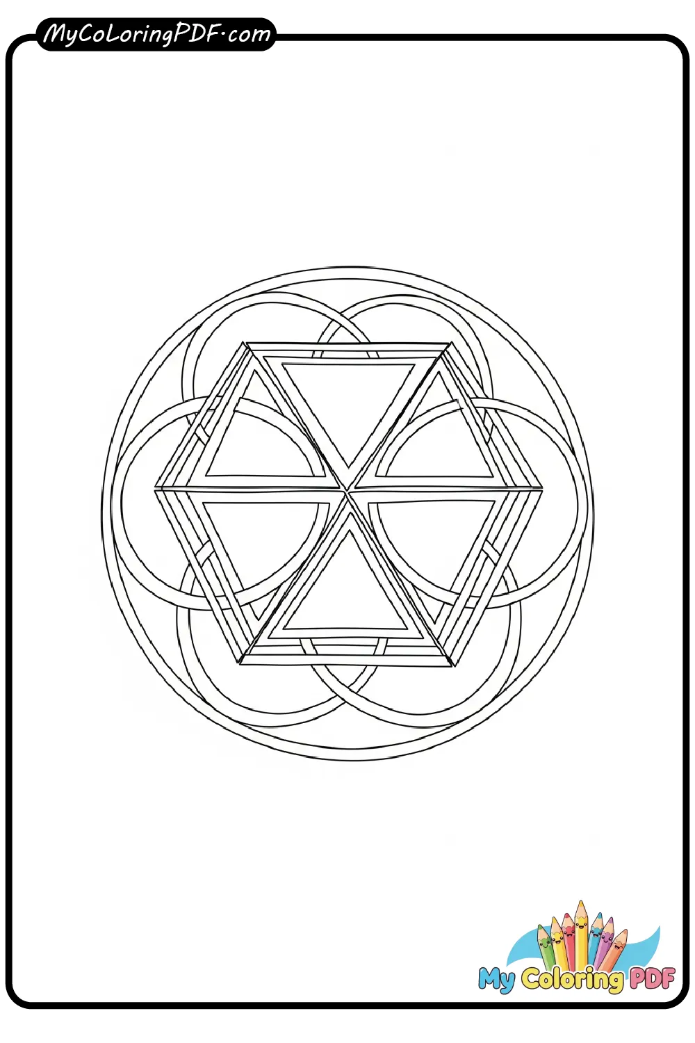 Sacred Geometry Pattern Coloring Page