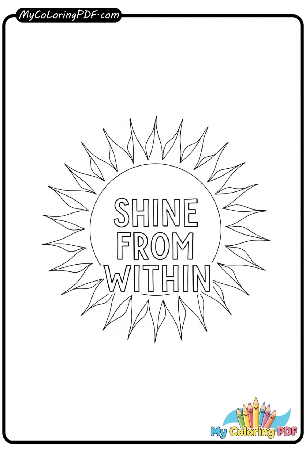 Shine From Within Coloring Page