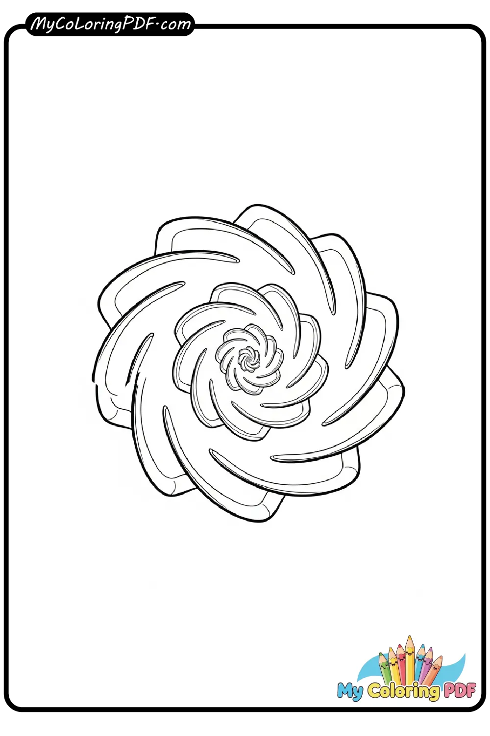 Spiral Mandala Motion Coloring Page