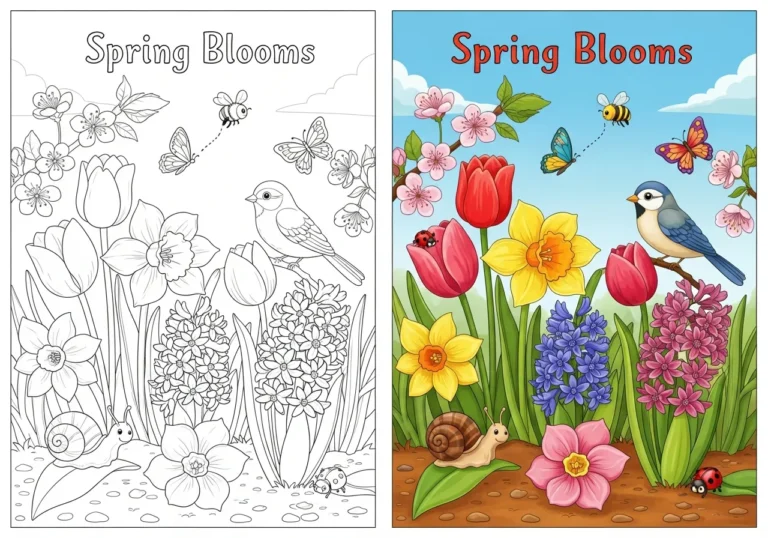 Spring Blooms Coloring Pages