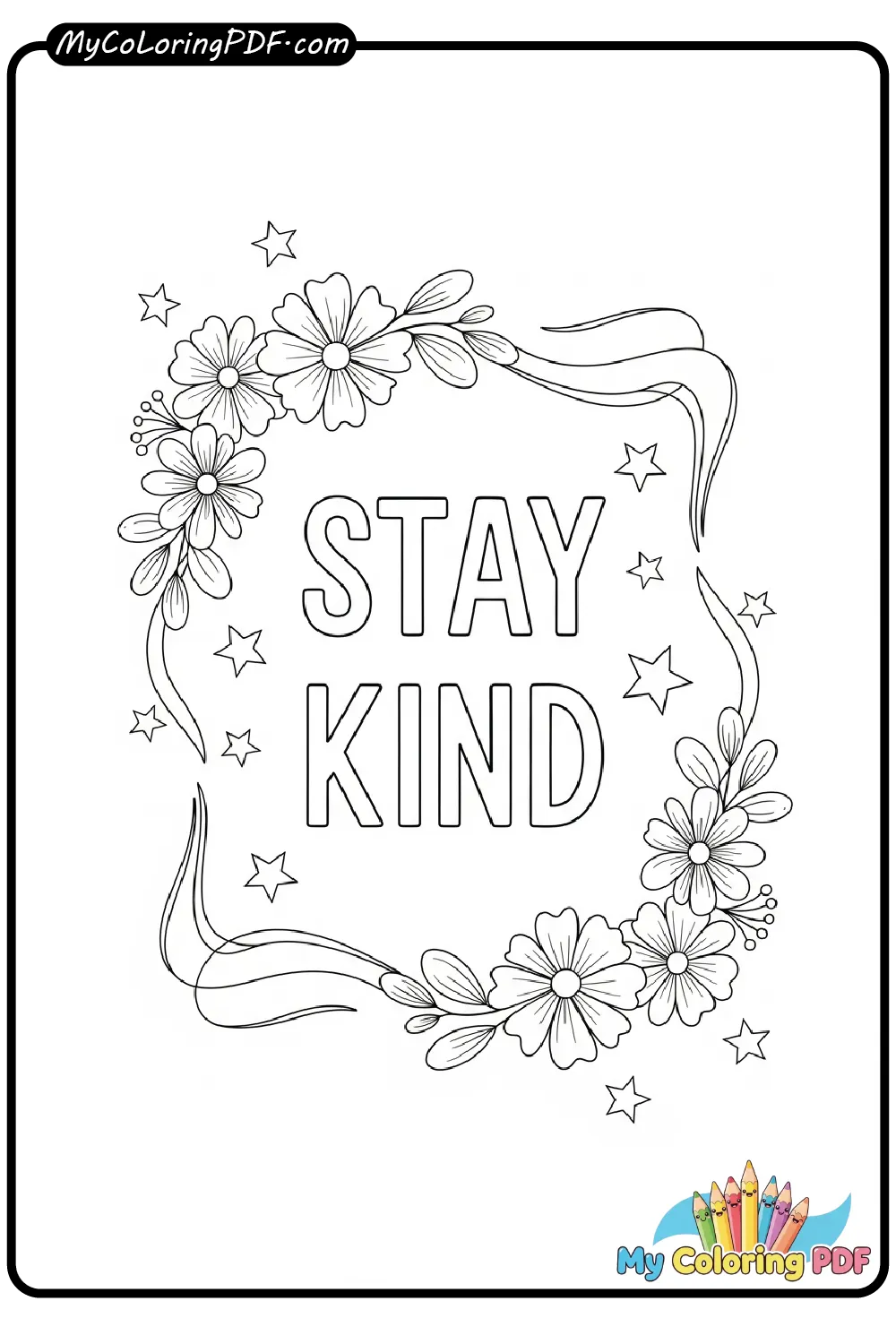 Stay Kind Coloring Page