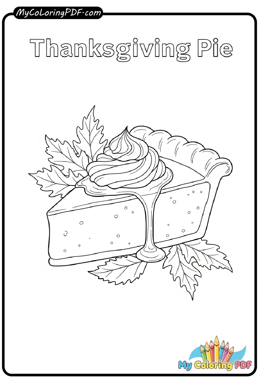 Thanksgiving Pie Coloring Page