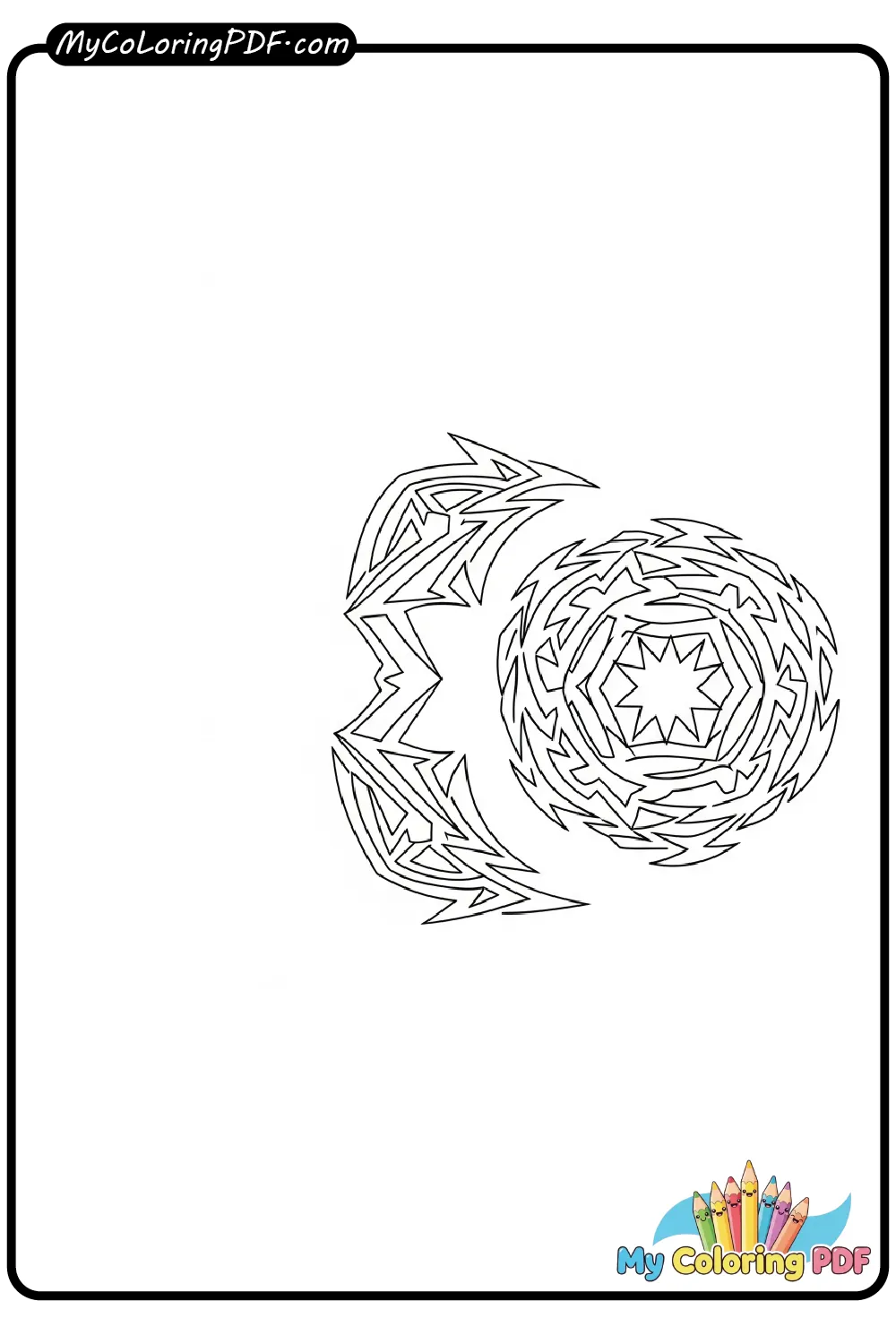 Tribal Line Mandala Coloring Page