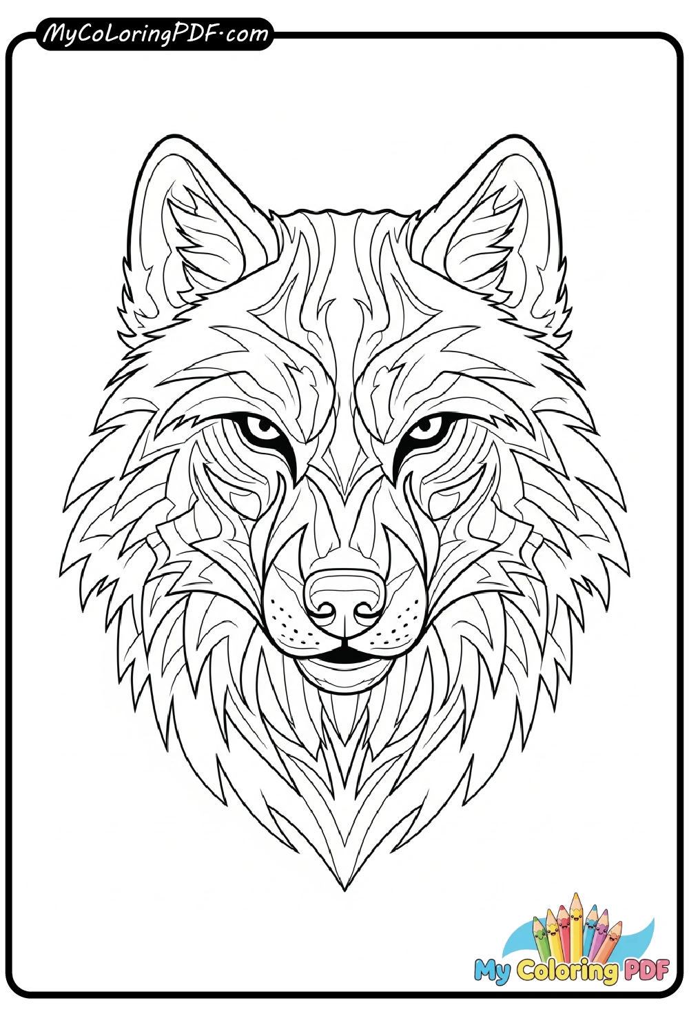 Tribal Wolf Head