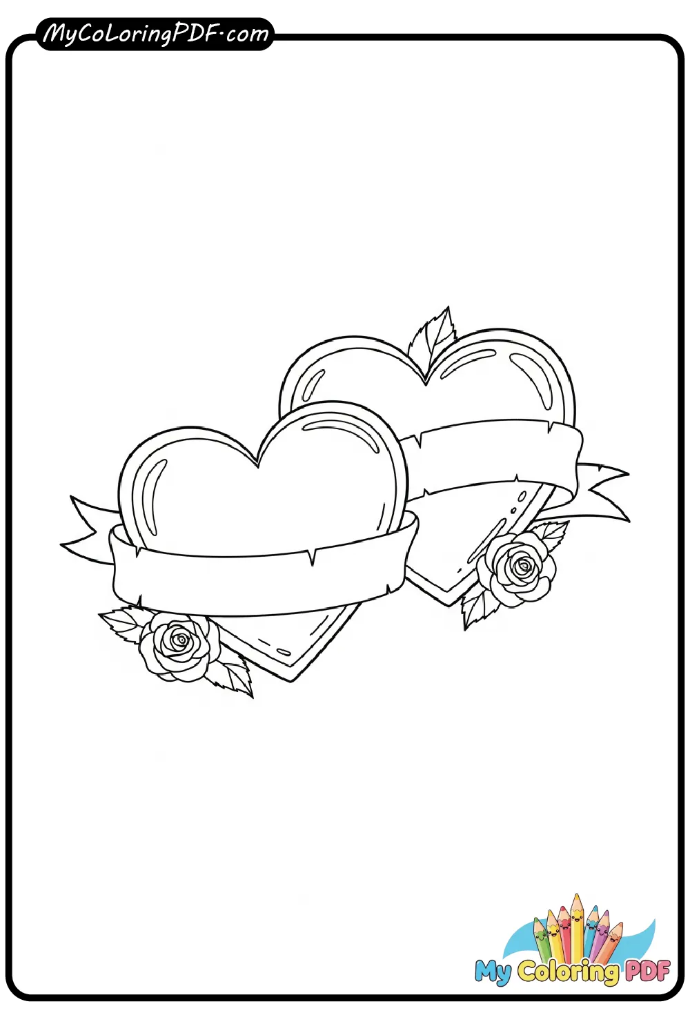 Valentine Hearts Coloring Page